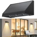 Nettlife LED Außen-Wandleuchte Schwarz 3 LEDs Solarlampe 3000K Warmweiß Bild 2