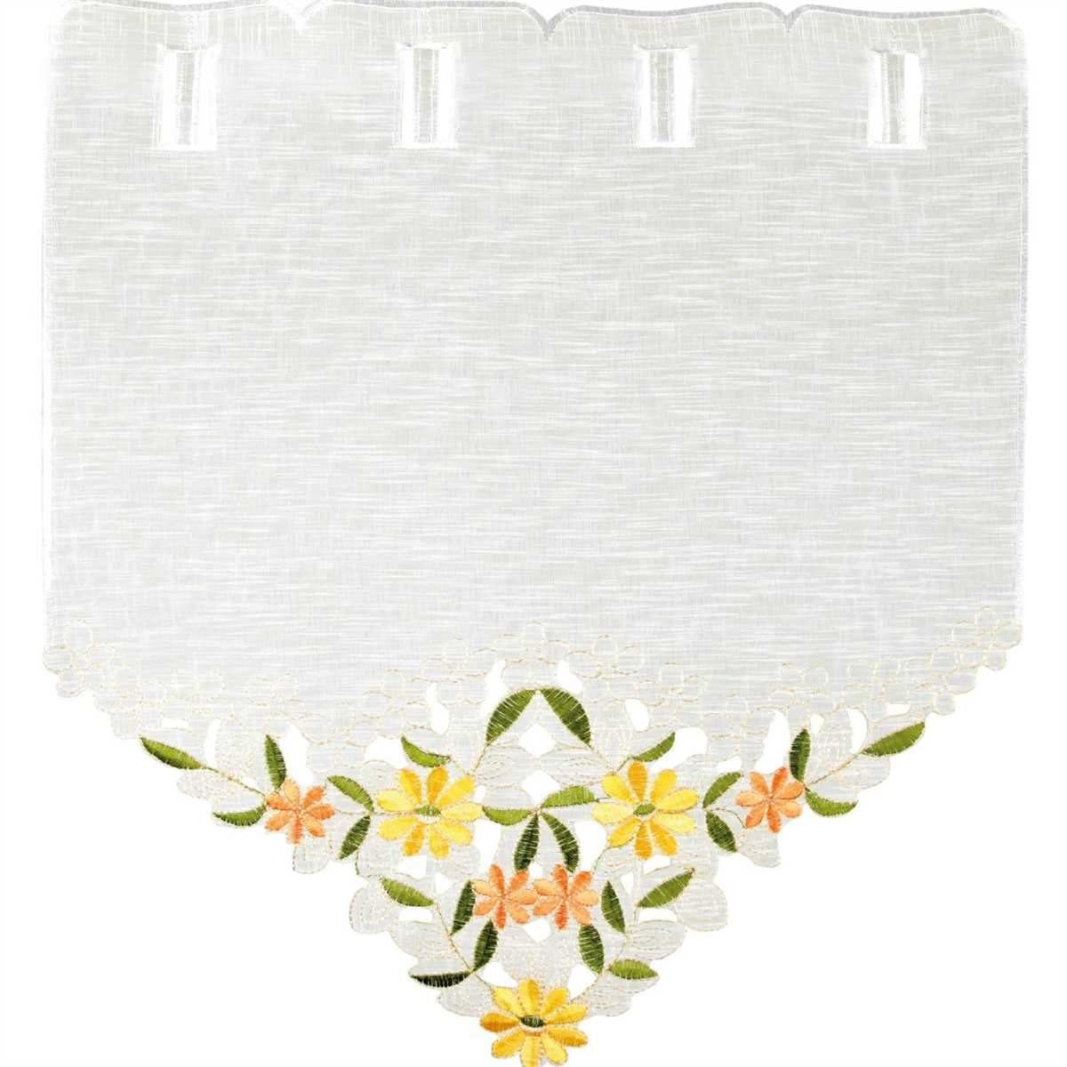 Arsvita Vorhang Transparent Mini Bistrogardine mit Stickerei - Bild 2
