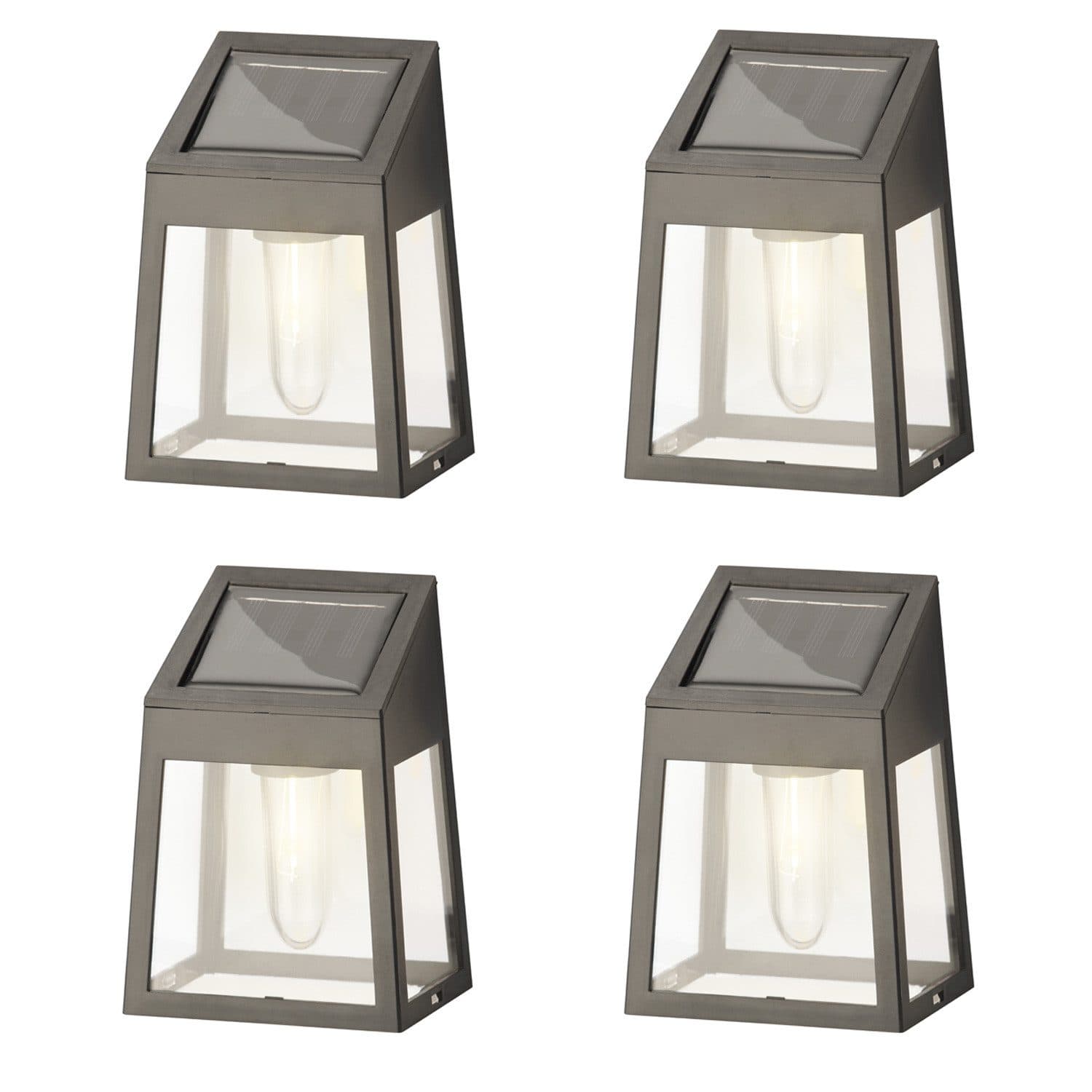 MARELIDA 4er Set Außen-Wandleuchte LED Solar Schwarz Warmweiß - Bild 2