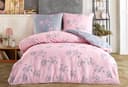 Buymax Bettwäsche Idil 100% Baumwolle 2-teilig 135x200 cm mit Reißverschluss Muster Zweige Rosa Pink Grau Bild 2