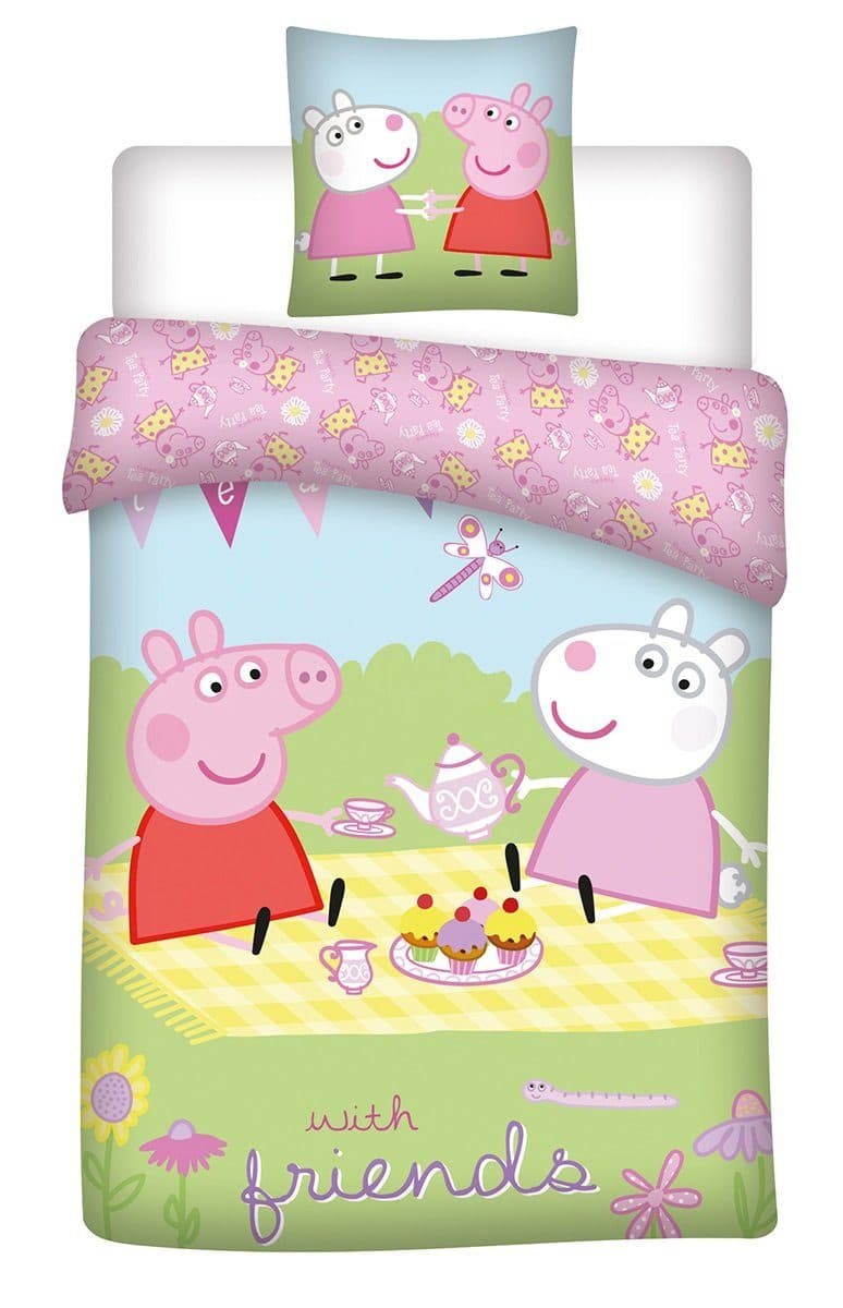 Peppa Pig Kinderbettwäsche Set Bunt Peppa Wutz Motiv