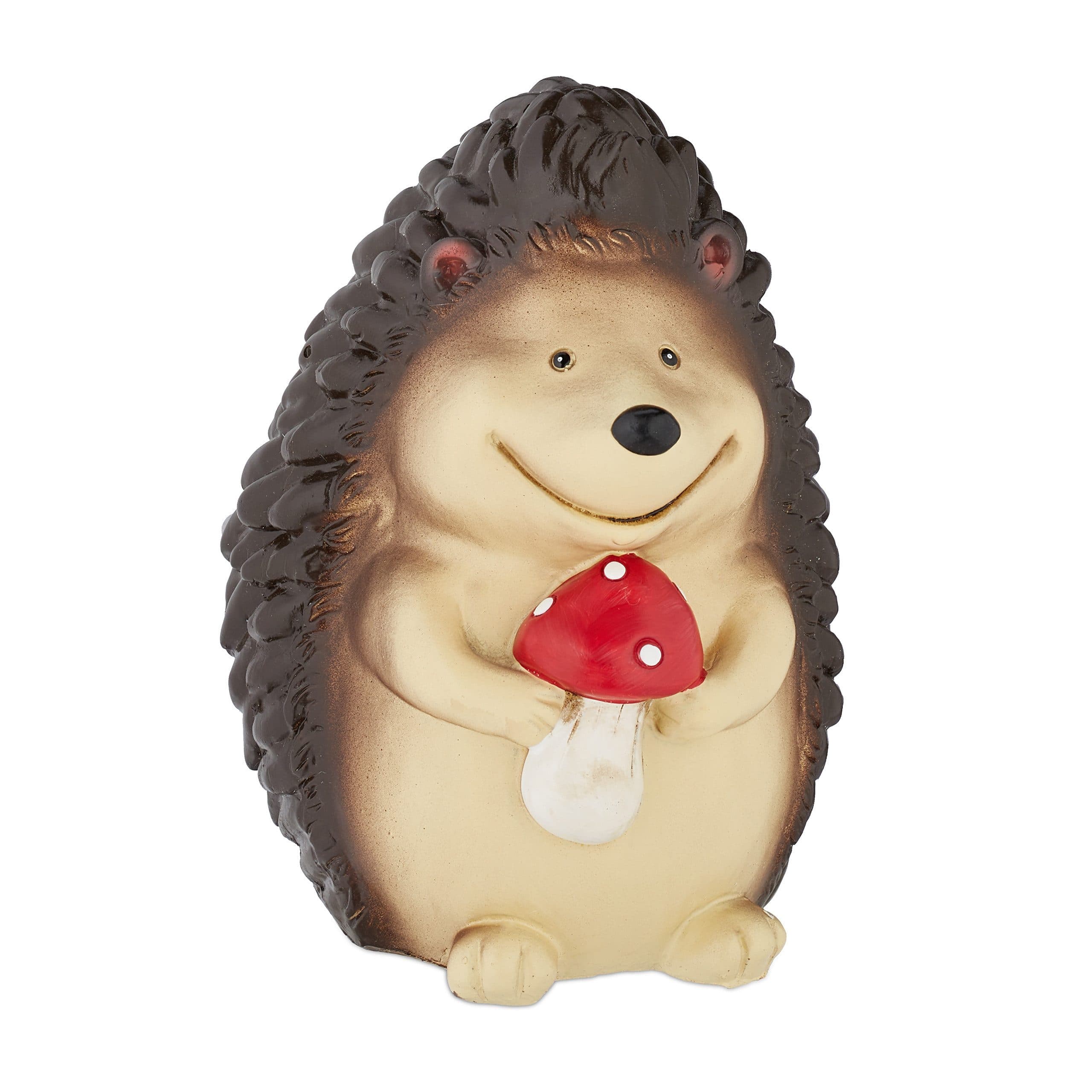 RELAXDAYS Gartenfigur Igel Braun Rot Weiß Polyresin - Bild 2