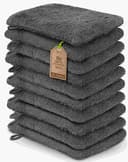 NatureMark 10er-Set Frottier Waschhandschuhe 100% Baumwolle Anthrazit Grau Bild 2
