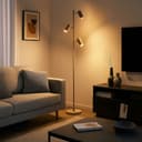 GLOBO LIGHTING Stehlampe Sandfarben Metall Standleuchte Bild 2
