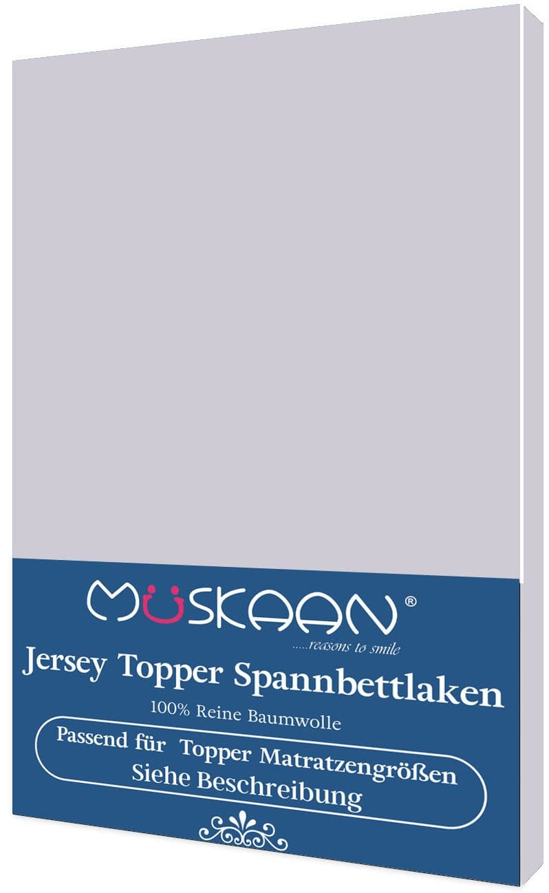 Müskaan Spannbettlaken 100% Baumwolle Jersey Silber