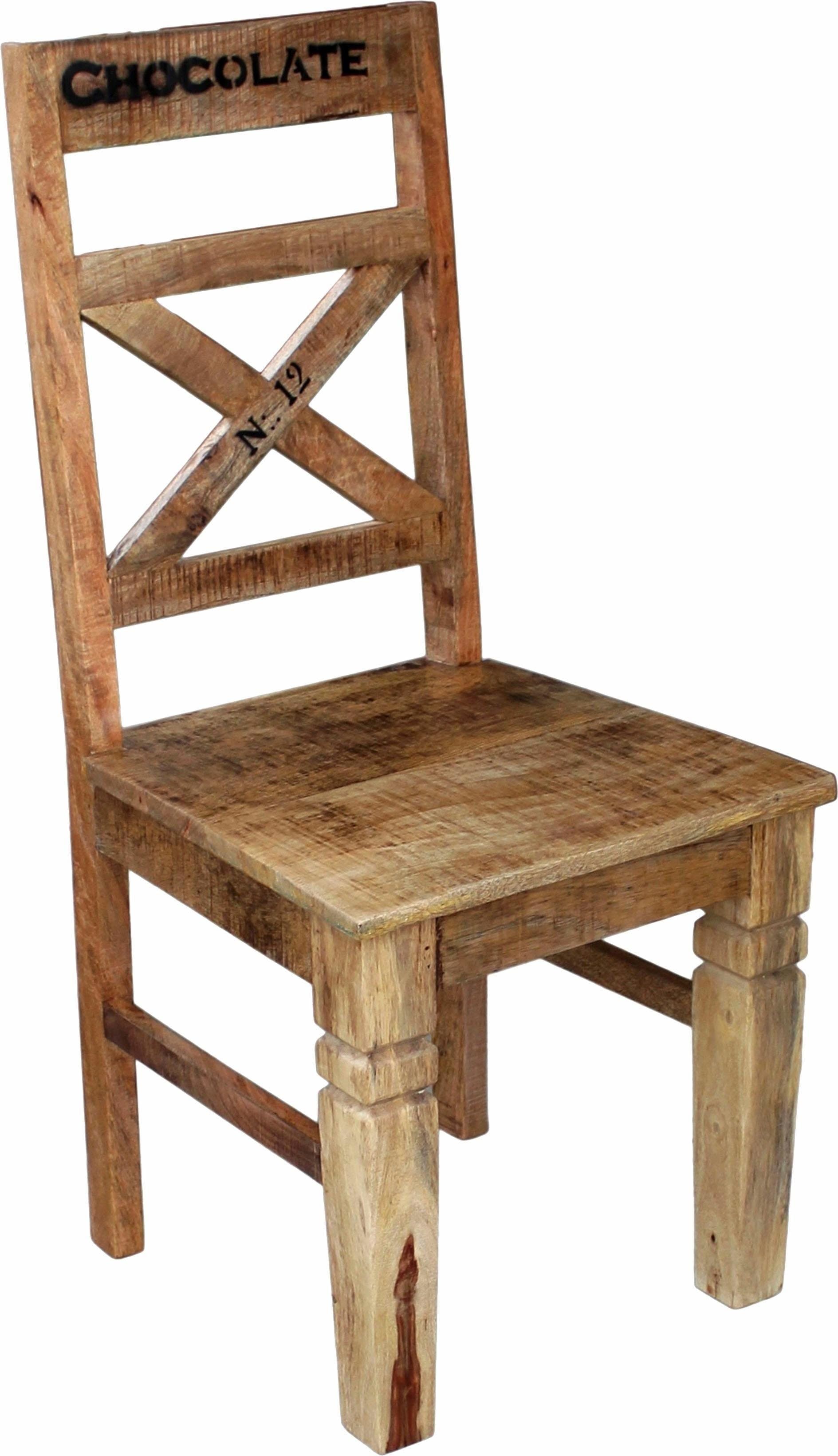 SIT Rustic 4-Fußstuhl Massivholz Braun Holzoptik - Bild 2