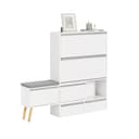 SoBuy Schuhschrank FSR134 Weiß mit Sitzbank und Schubladen Bild 2