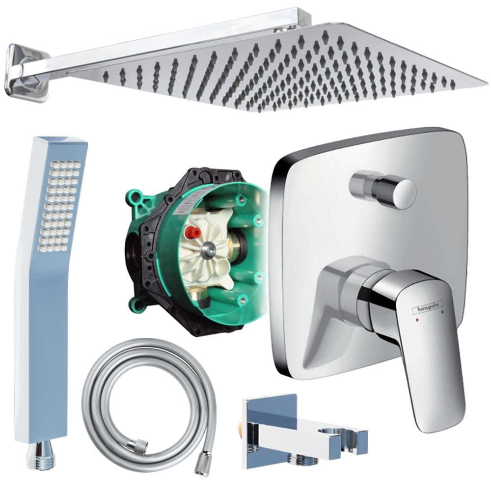 Hansgrohe Jowi Duscharmatur Set Unterputz Kopfbrause 300mm Chrom - Bild 2