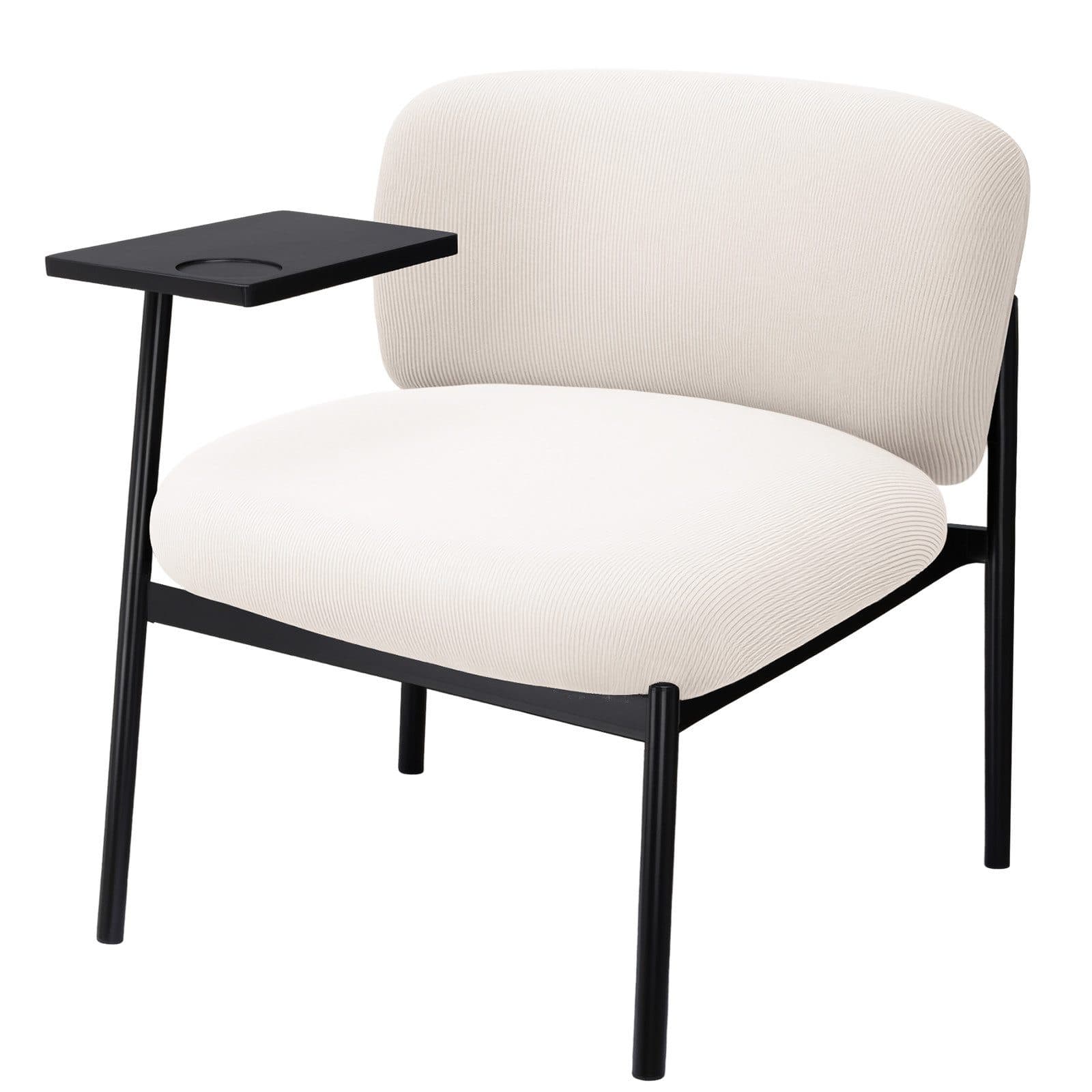 LUCKRACER Loungesessel Beige mit Metallbeinen und drehbarer Tischplatte - Bild 2