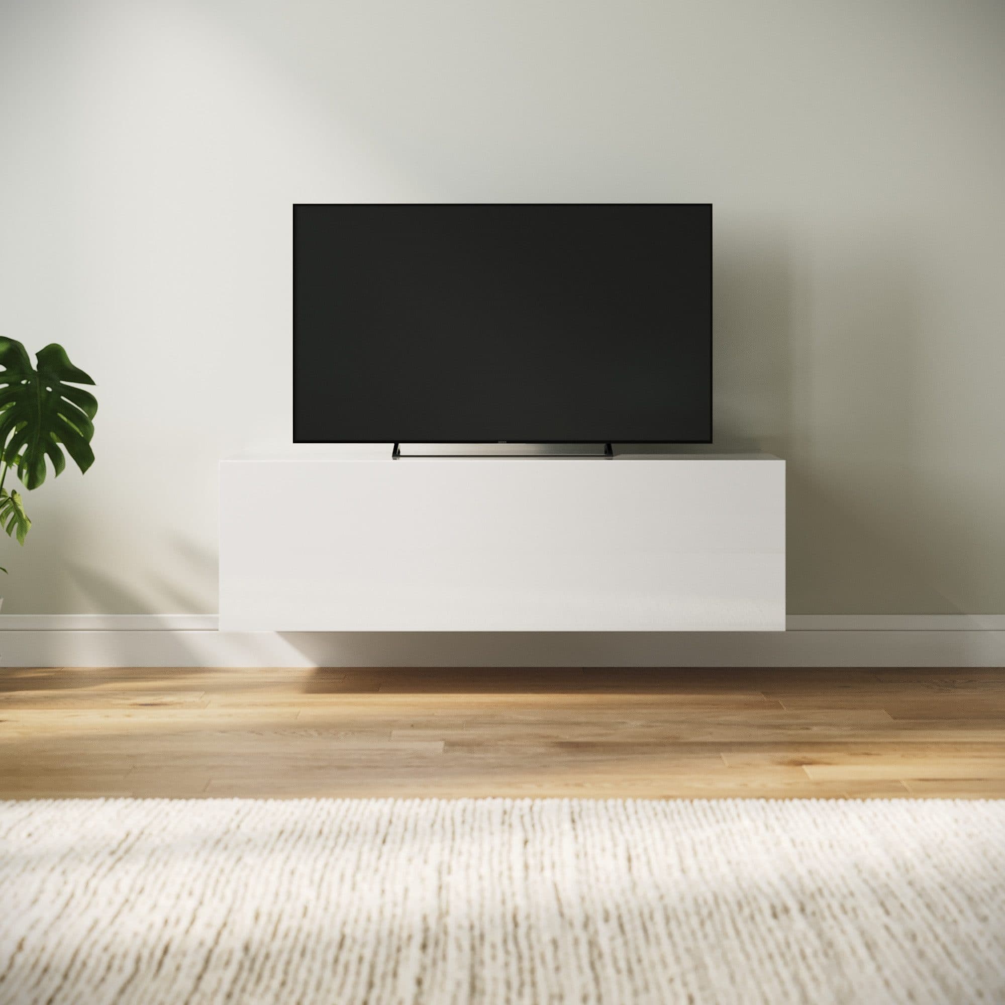 SONNI TV-Schrank 100cm Weiß Hochglanz TV-Lowboard Wohnzimmer - Bild 2