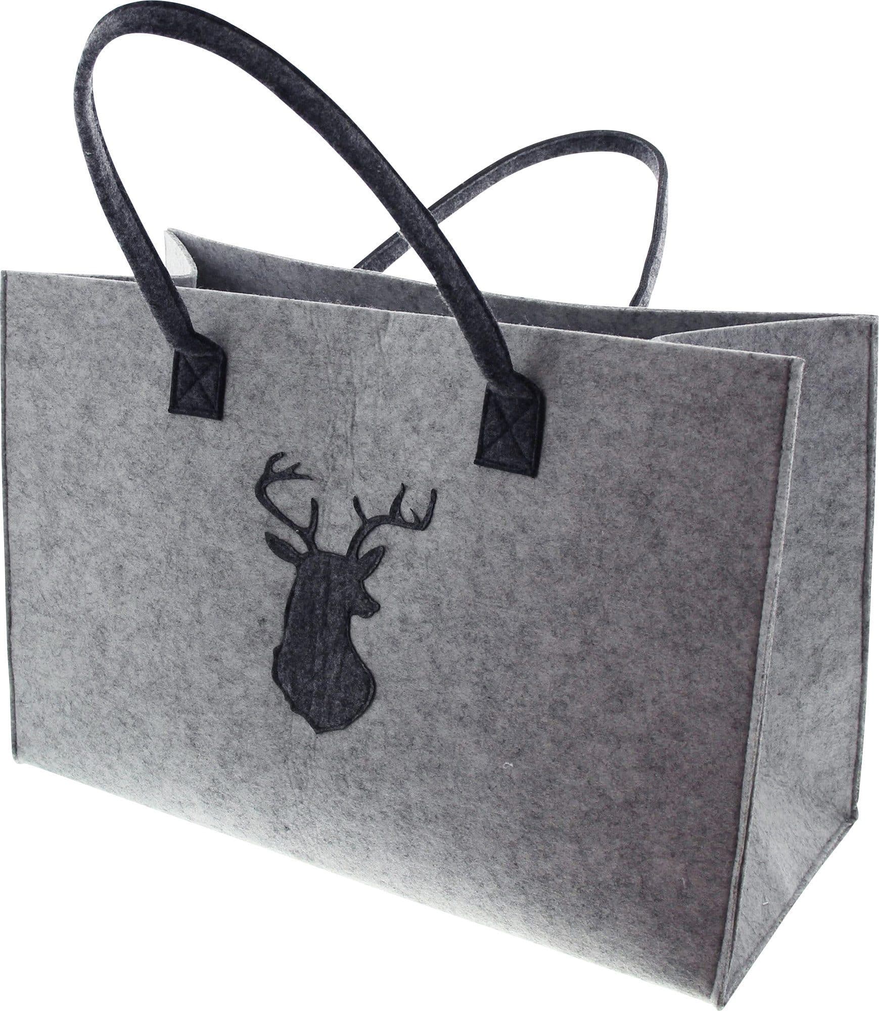 Dekokorb Filztasche Hirsch Grau/Schwarz Moderner Aufbewahrungskorb - Bild 2