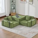 STILVORA Schlafsofa 2-Sitzer mit Stauraum und Hocker Grün Bild 2