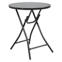 KOMFOTTEU Gartentisch Ø59cm Schwarz Metall & Glas Bild 2