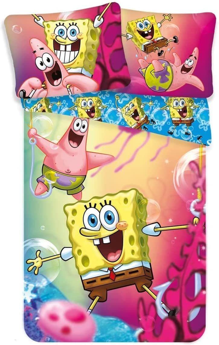SpongeBob Schwammkopf Bettwäsche Set 100% Baumwolle Bunt