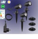 TRANGO LED Gartenstrahler 3-flammig IP44 Schwarz ABS-Kunststoff Bild 2