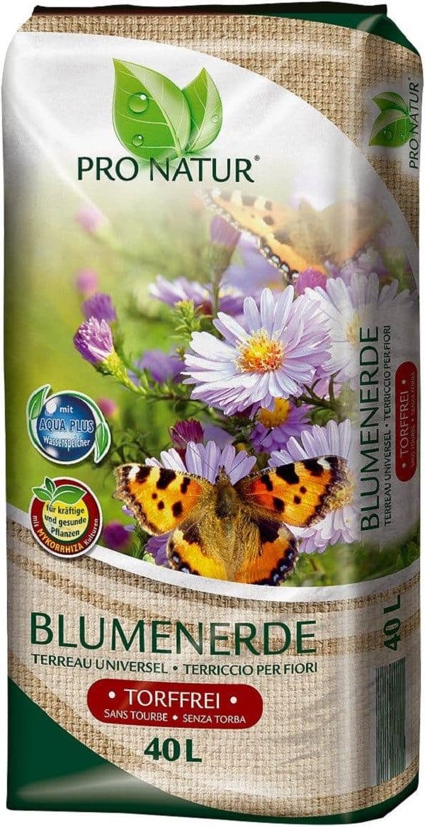 Pro Natur Blumenerde 40 L mit TIMPOR Holzfaser & Mykorrhiza Kulturen