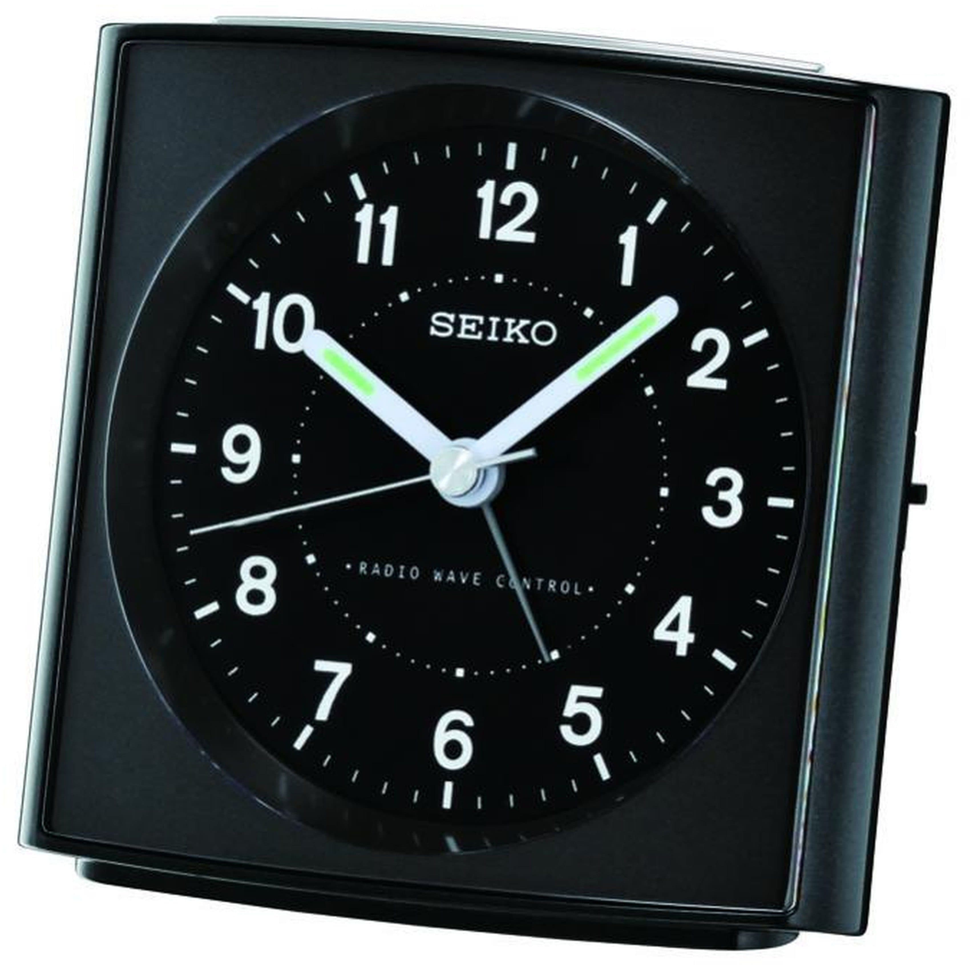 Seiko Funkwecker QHR022K Schwarz Leuchtzeiger Beleuchtung