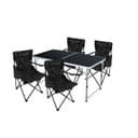 Mojawo 5-teiliges Campingmöbel-Set mit Tisch, 4 Stühlen & Tasche Schwarz Bild 2