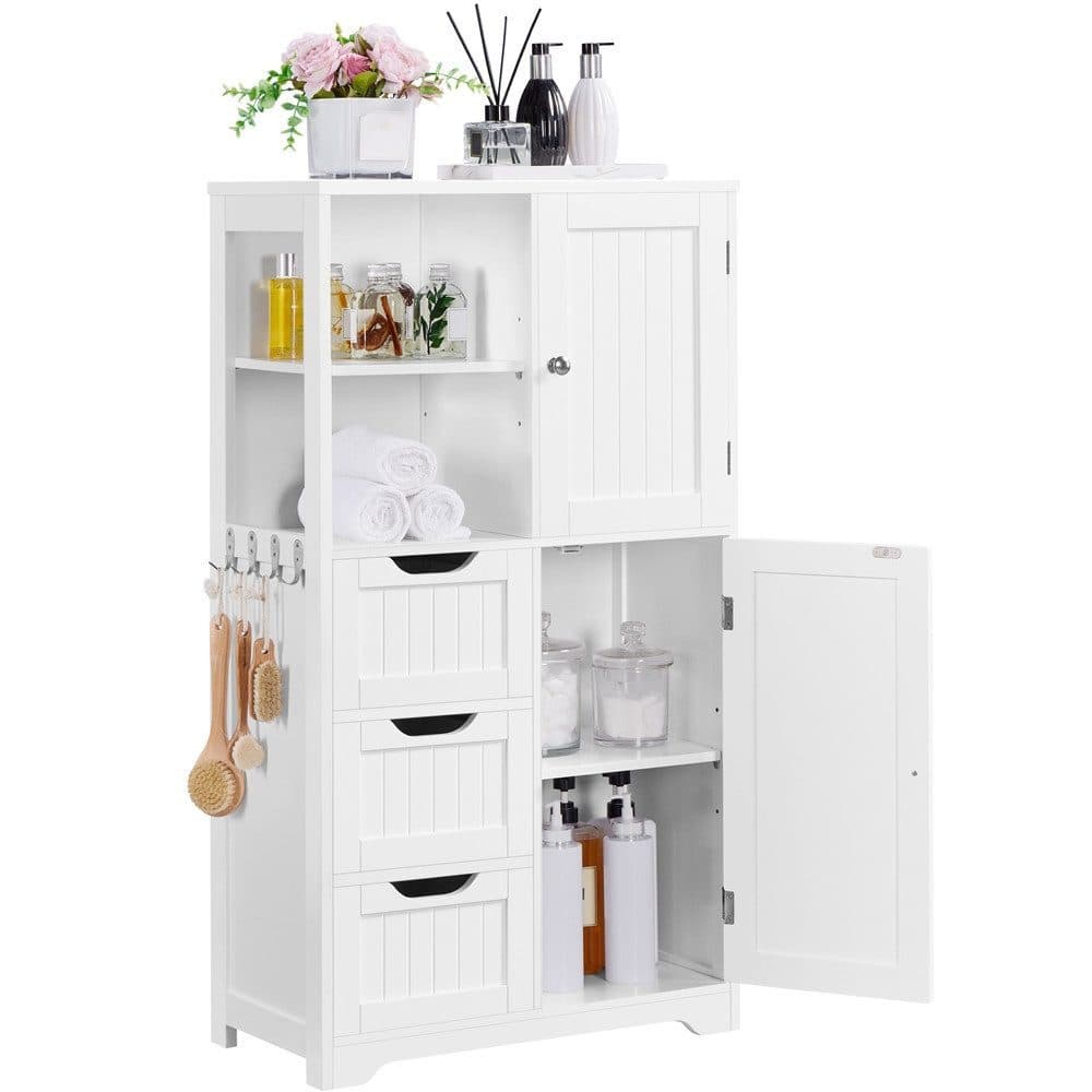 Yaheetech Hochschrank Weiß mit Höhenverstellbaren Einlegeböden & Schubladen - Bild 2