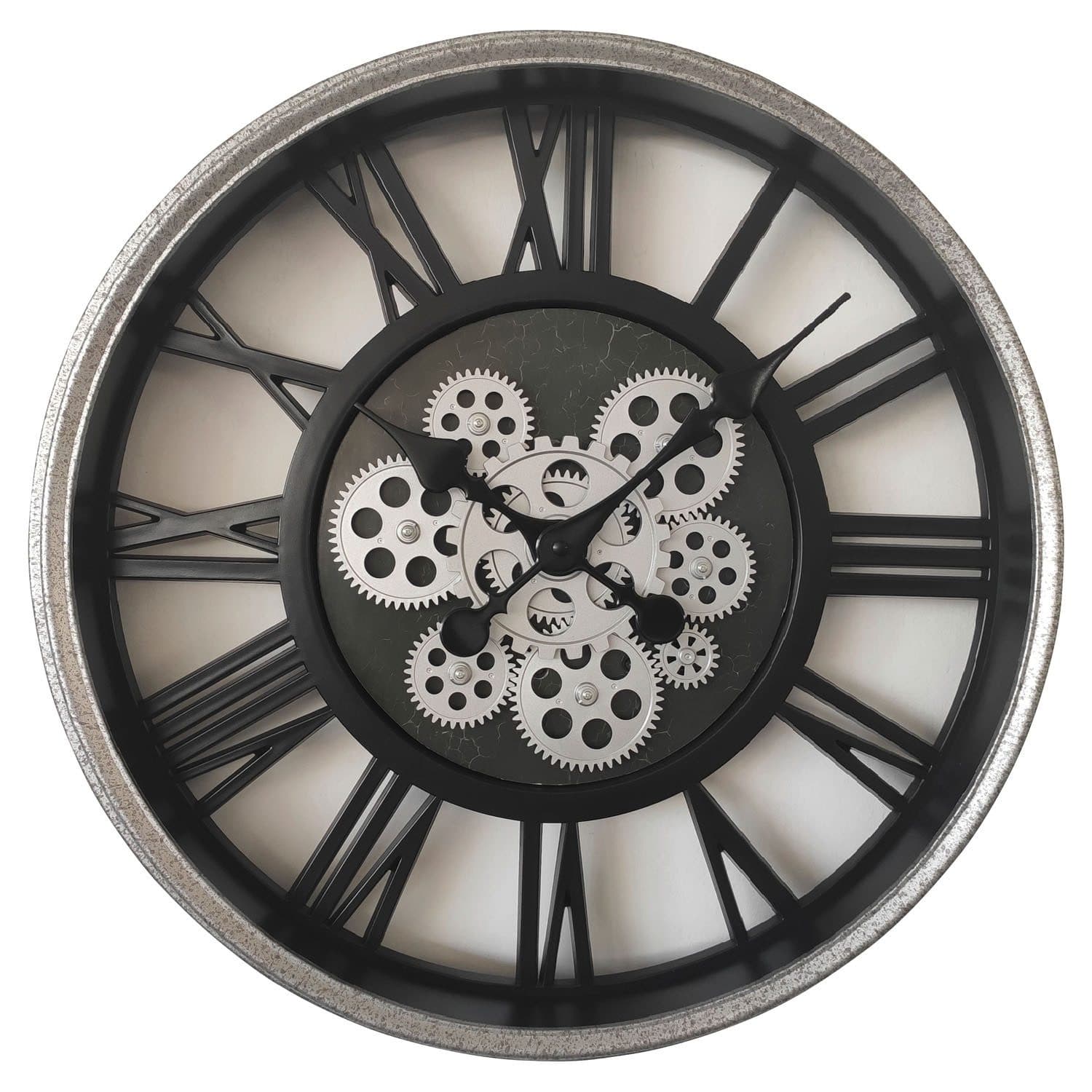 GLOBO LIGHTING Wanduhr ZALETTI Schwarz Silbergrau Kunststoff Glas