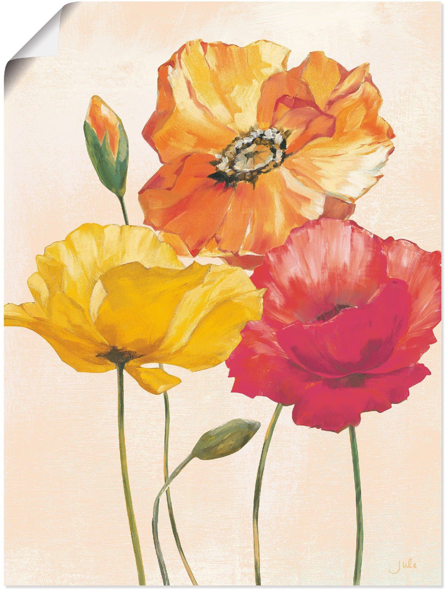 Artland Wandbild Bunte Mohnblumen I Leinwandbild mit Echtholzrahmen - Bild 2