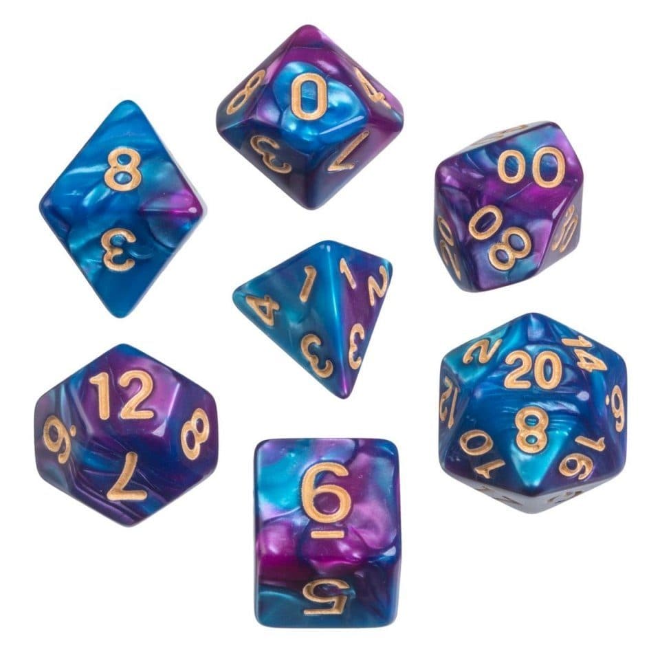Philos Spielwürfel 7er Set Lila Schwarz Mehrseitig Kunststoff