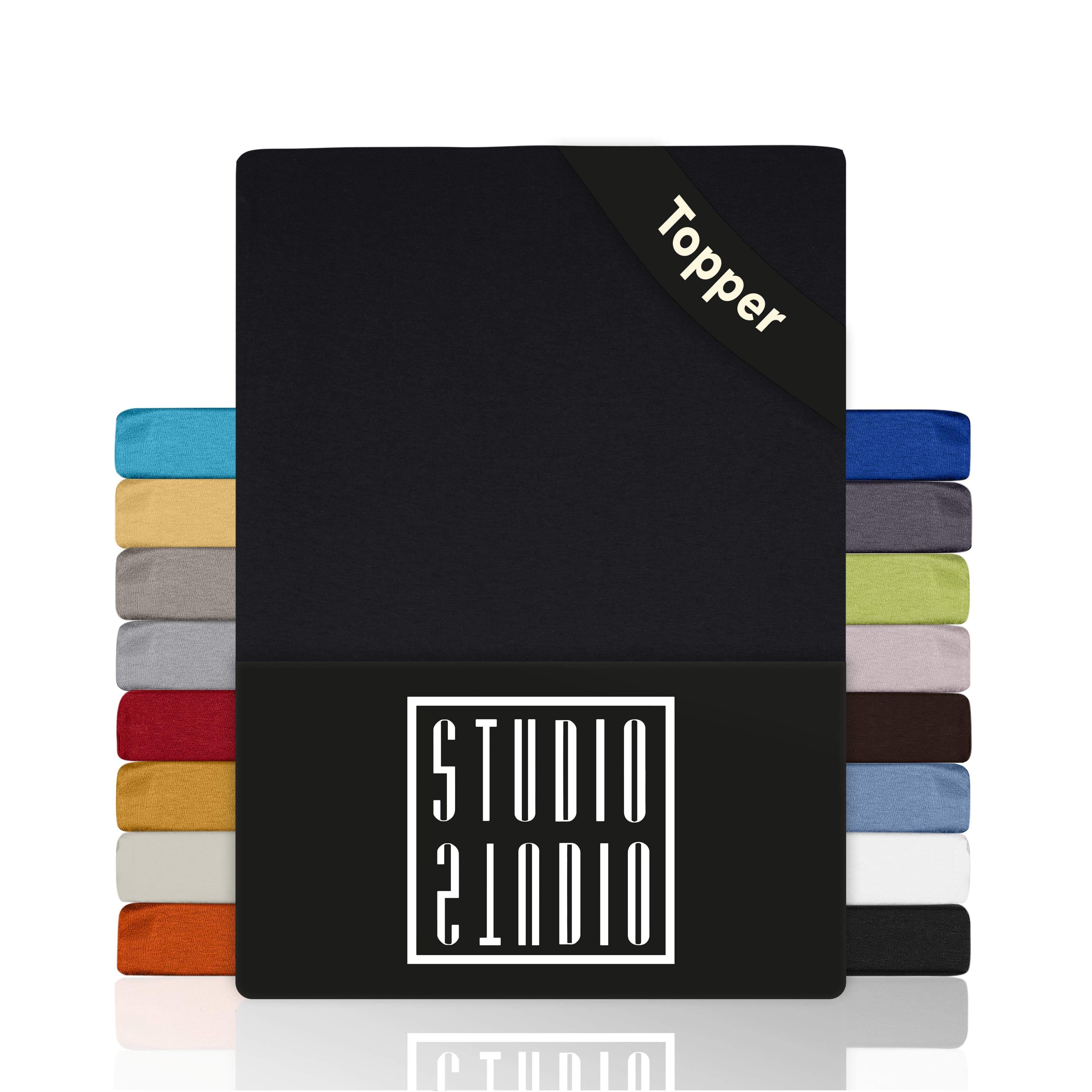 STUDIO Spannbettlaken Basic 100% Baumwolle Schwarz - Bild 2