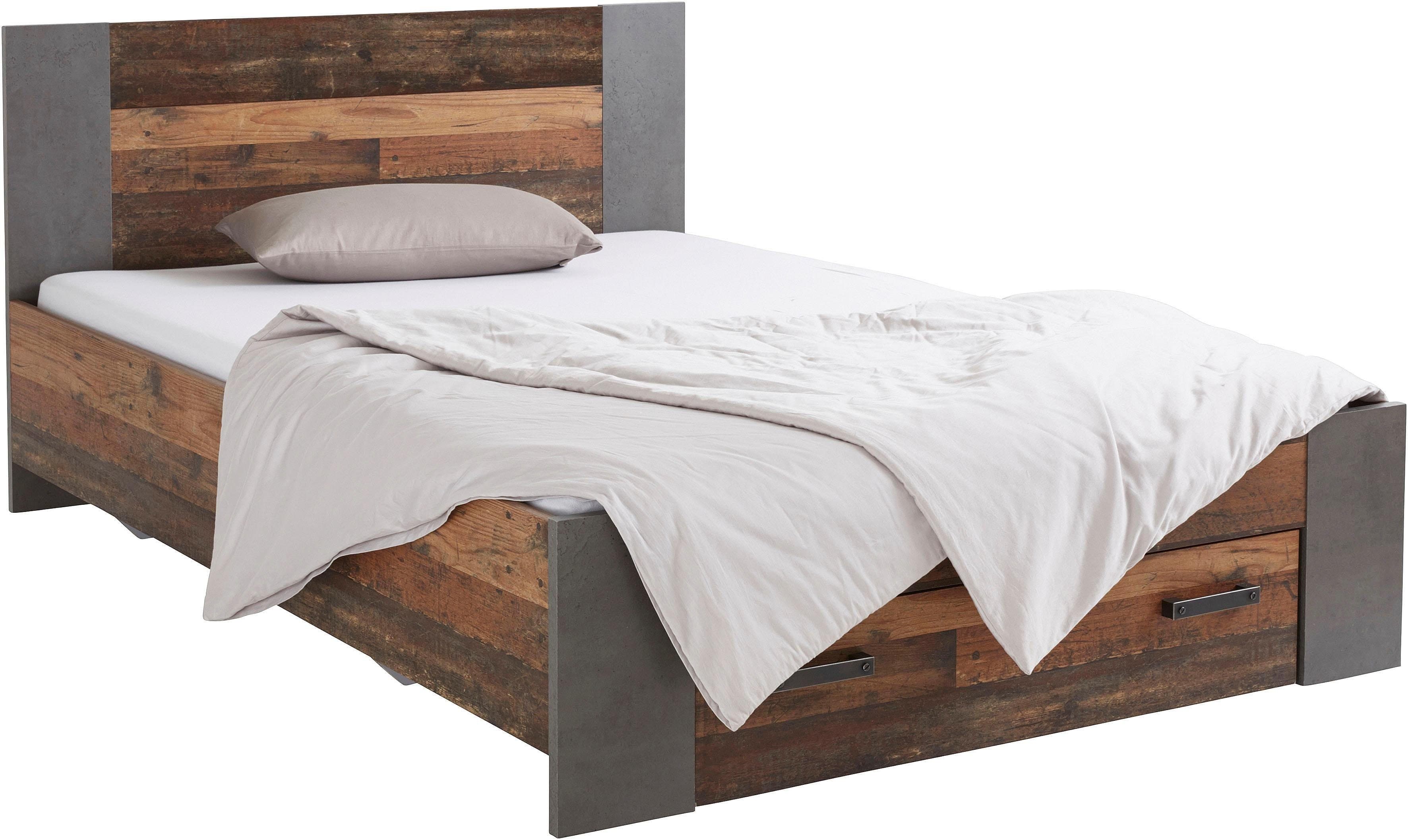 FORTE Bett Clif Jugendbett Industrial Design Grau 140x200 cm - Bild 2