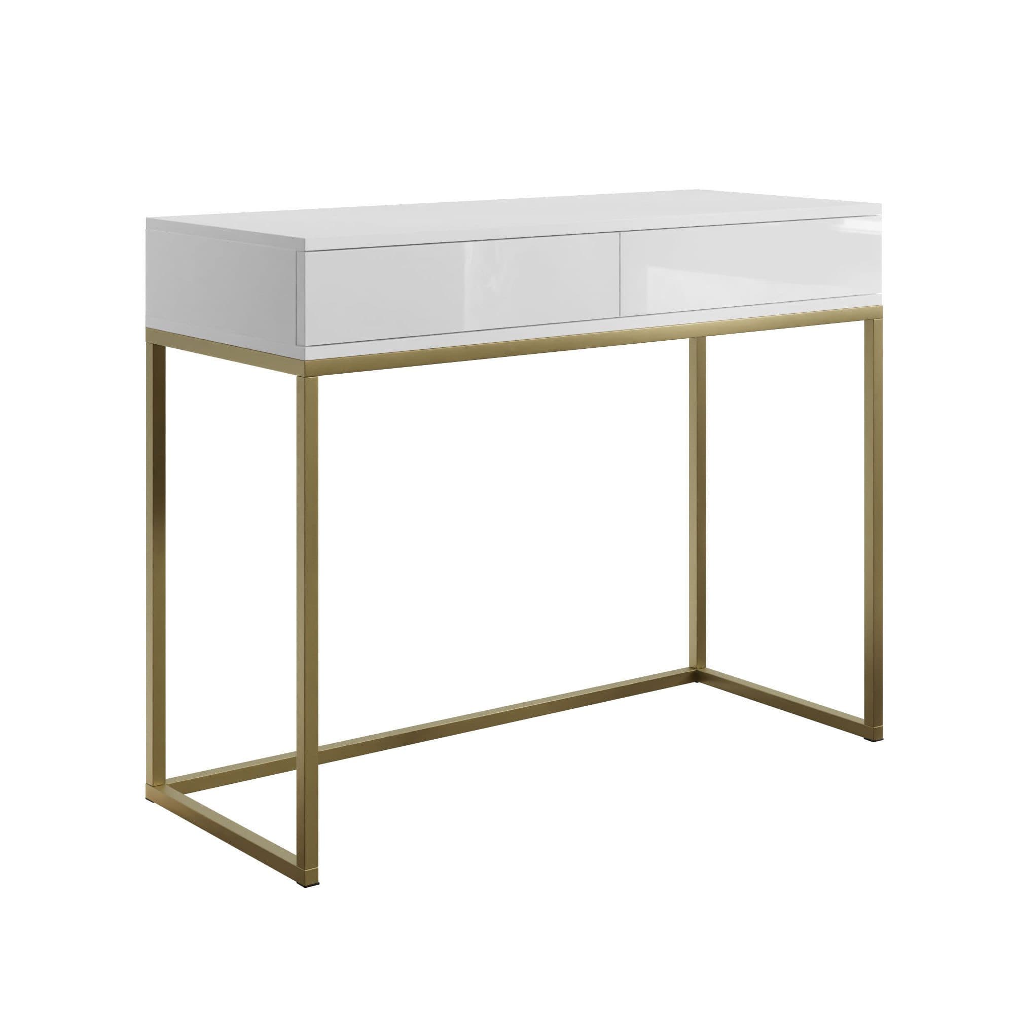 Lookway Konsolentisch BLANCO GOLD II Weiß/Gold Hochglanz - Bild 2