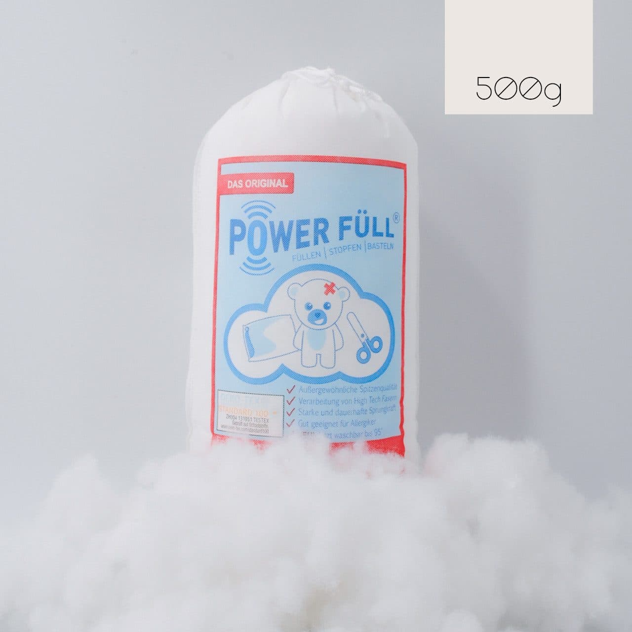 POWER FÜLL Kissenfüllung Füllwatte 500g Weiß Polyester - Bild 2