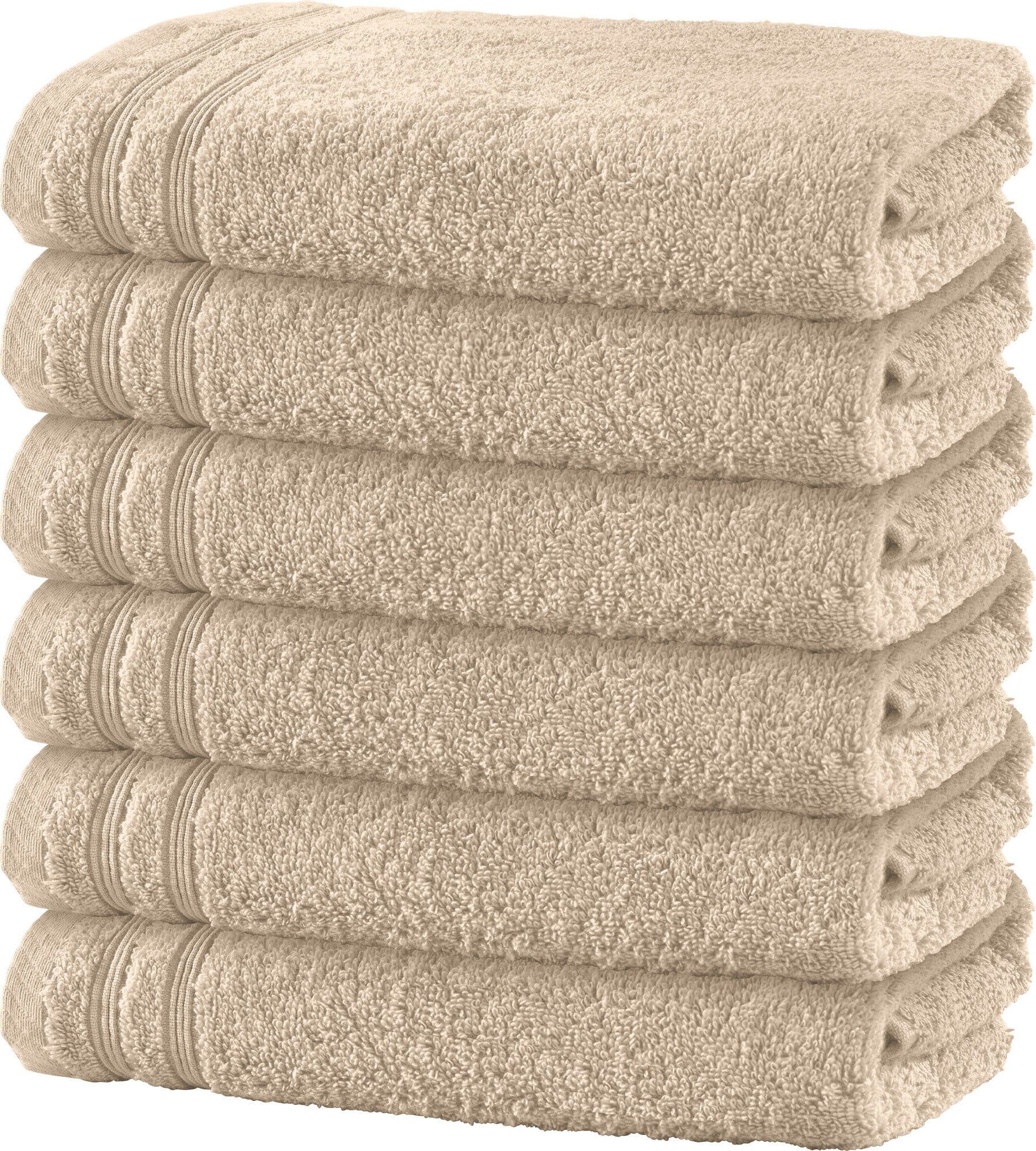 Erwin Müller Handtuch "Heidelberg" 6er-Pack Frottier Uni Beige - Bild 2