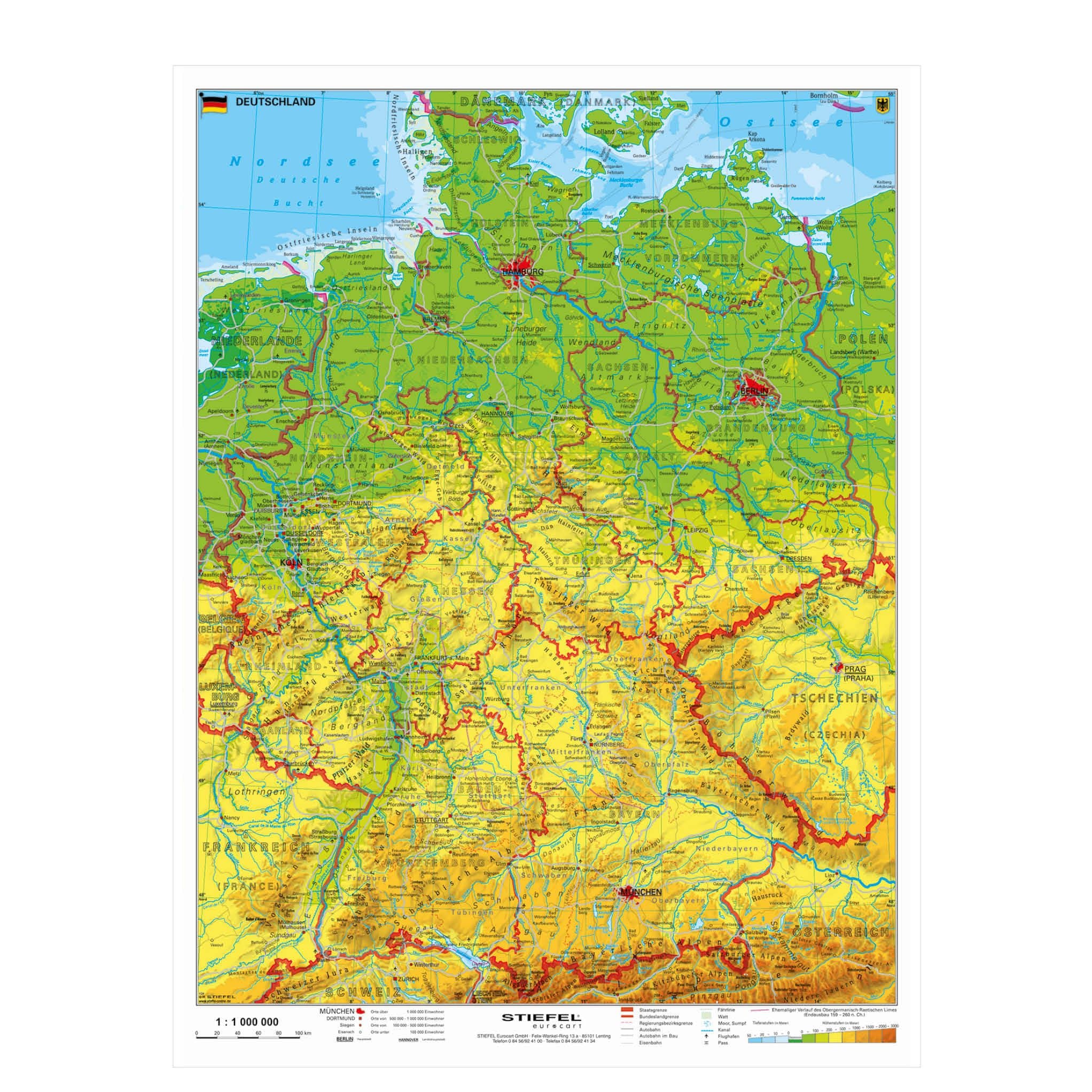 STIEFEL Poster Deutschland physisch Wanddekoration