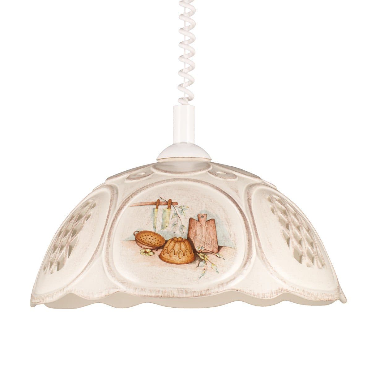Helios Leuchten Pendelleuchte Keramik Beige Landhausstil - Bild 2