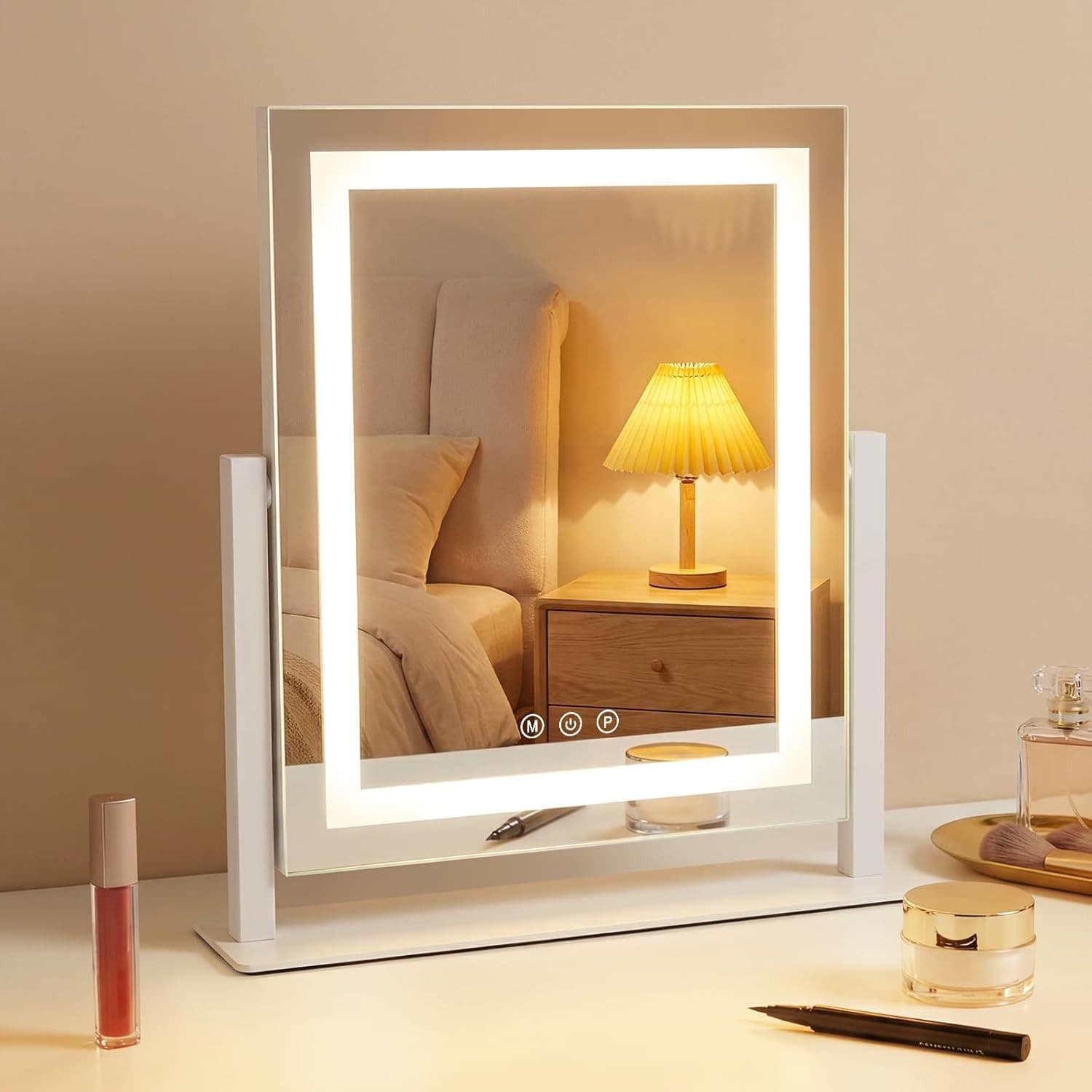 Nettlife Schminkspiegel mit LED-Beleuchtung und Touch-Dimmer - Bild 2