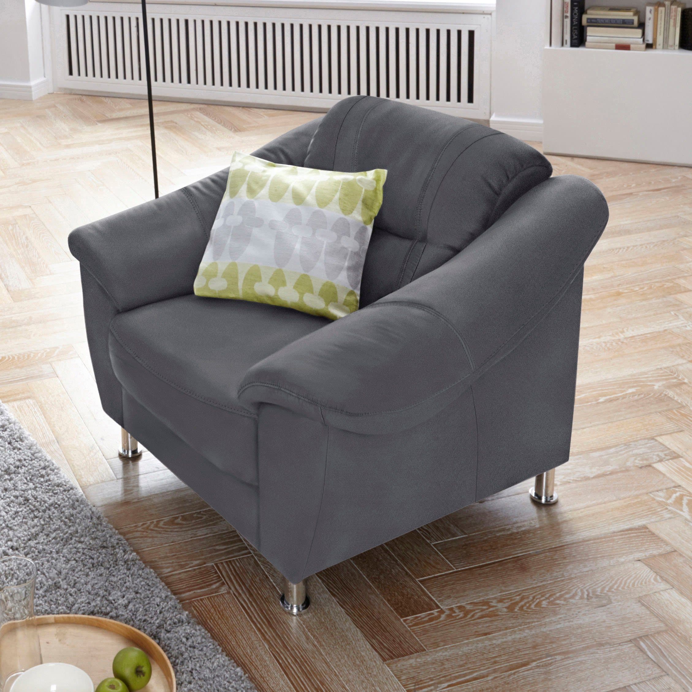 SIT & MORE Salsa Sessel Dunkelgrau Luxus-Microfaser Modern - Bild 2