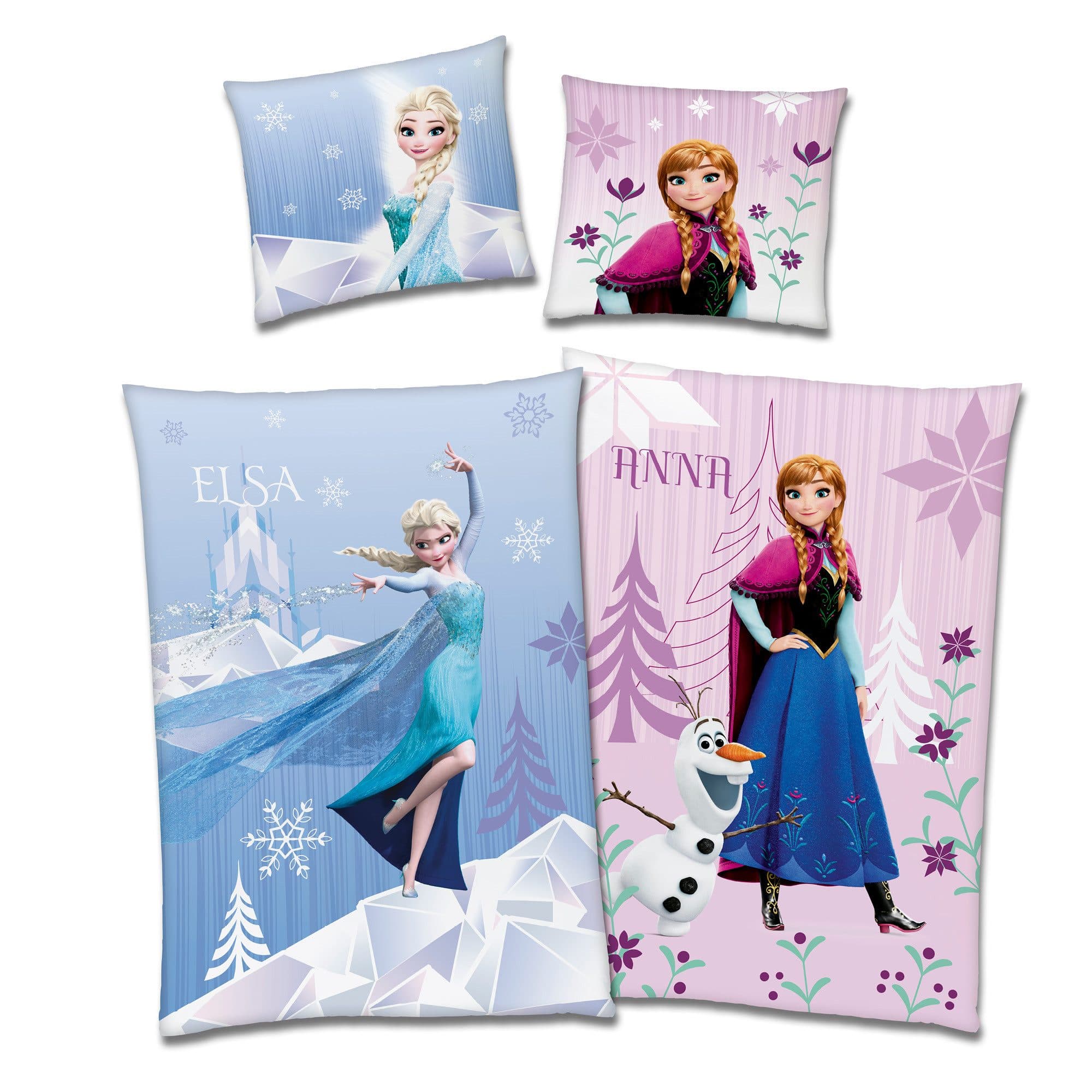 Familando Kinderbettwäsche Set Disney Frozen Biber Blau/Rosa - Bild 2
