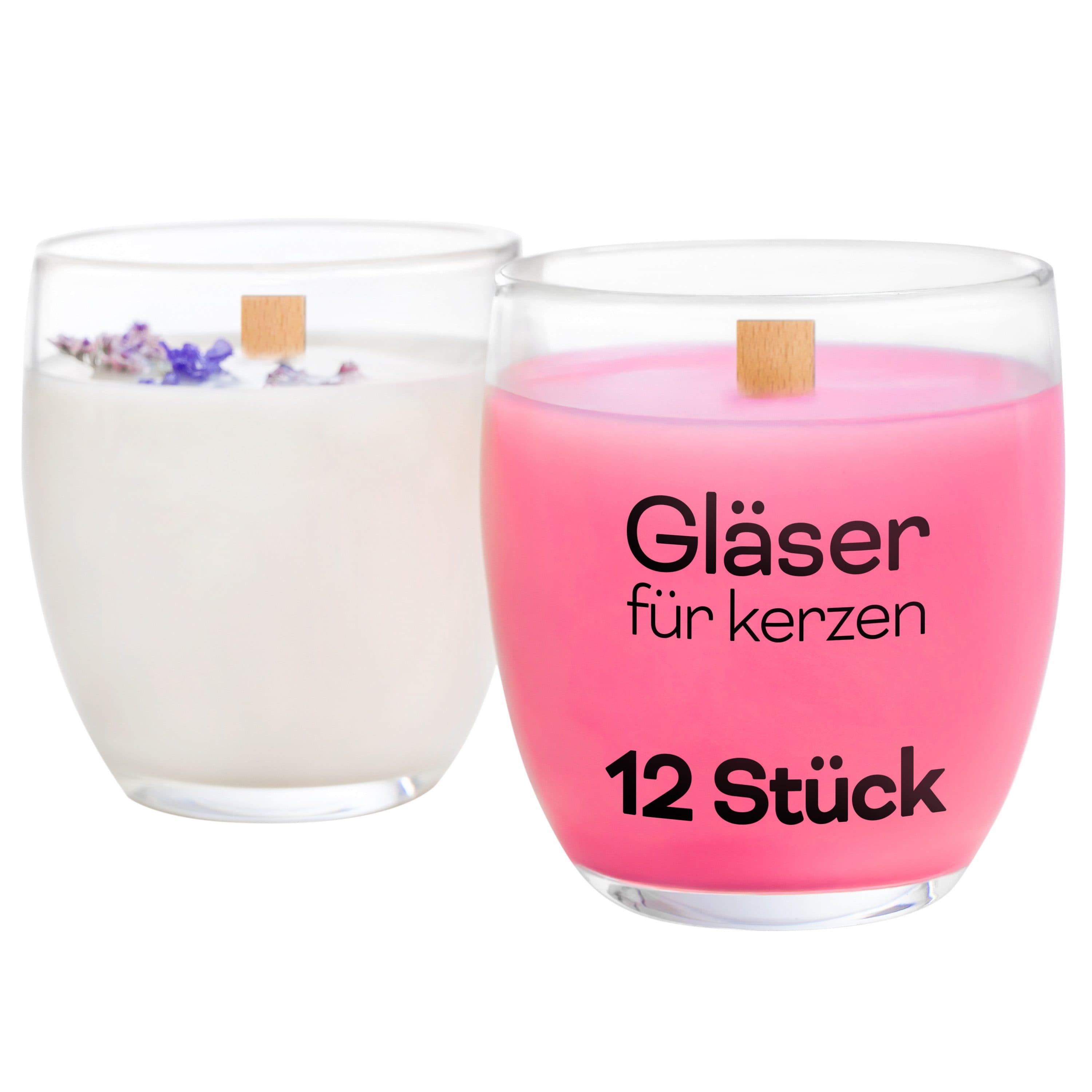 KONZEPT Teelichthalter Kerzengläser 225 ml Transparent 12 St. - Bild 2