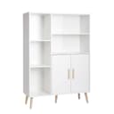 Mondeer Kommode Sideboard, Lagerschrank mit 2 Türen und 5 Fächern, Holz Bild 2