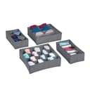 relaxdays Schubladeneinsatz 4 tlg. Unterwäsche Organizer Set Dunkelgrau Bild 2