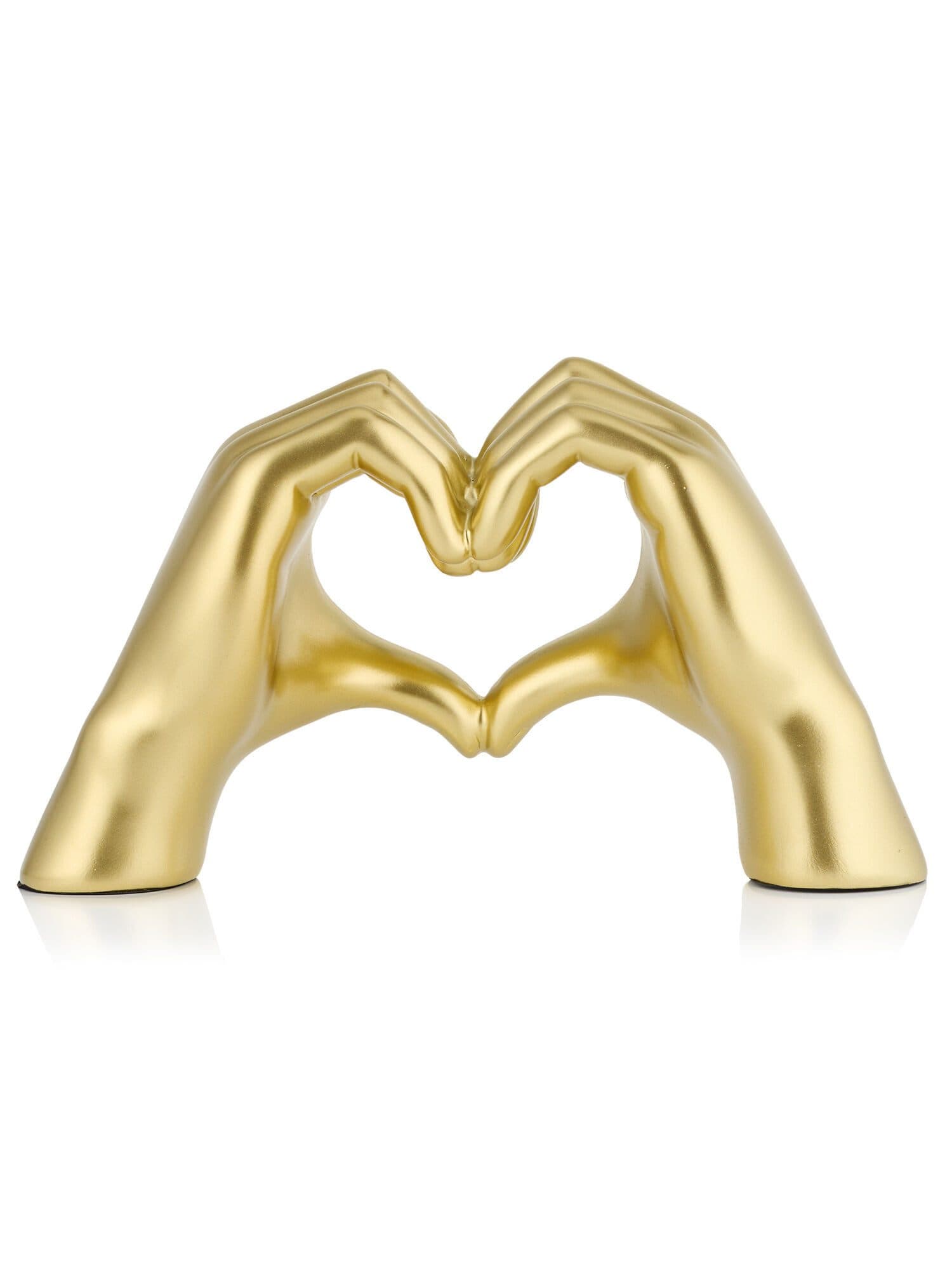 Dekorieren macht glücklich Dekofigur Goldene Herz-Hände Gold Polyresin - Bild 2