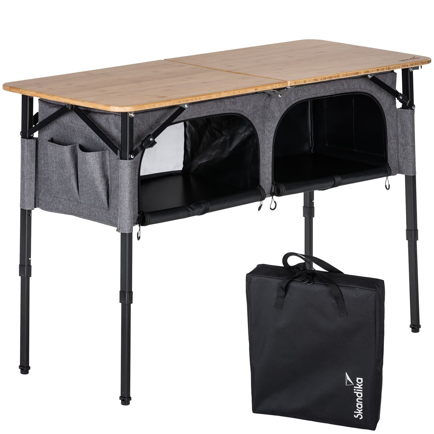 Skandika Campingtisch Tolja Bambus Klapptisch mit Stauraum - Bild 2