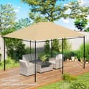 Outsunny Pavillon-Ersatzdach 4x3m Khaki UV30+ wasserabweisend Bild 2