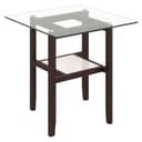 COSTWAY Beistelltisch Glas Gummibaumholz Modern Bild 2