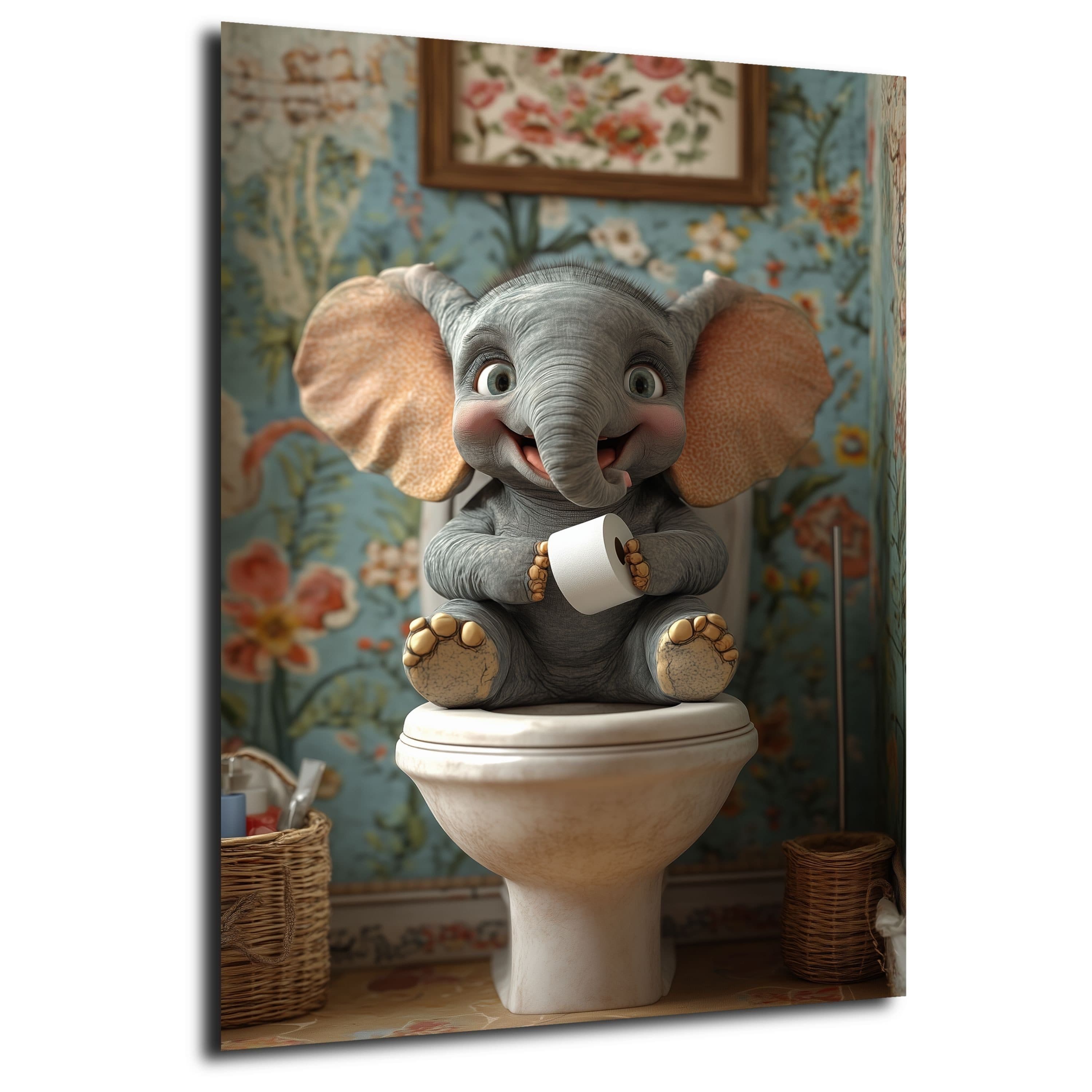 Elefant Wandbild XXL Abstrakt Modern Leinwandbild Hochformat - Bild 2
