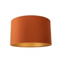 QAZQA Lampenschirm Cilinder Orange Gold Stoff Bild 2