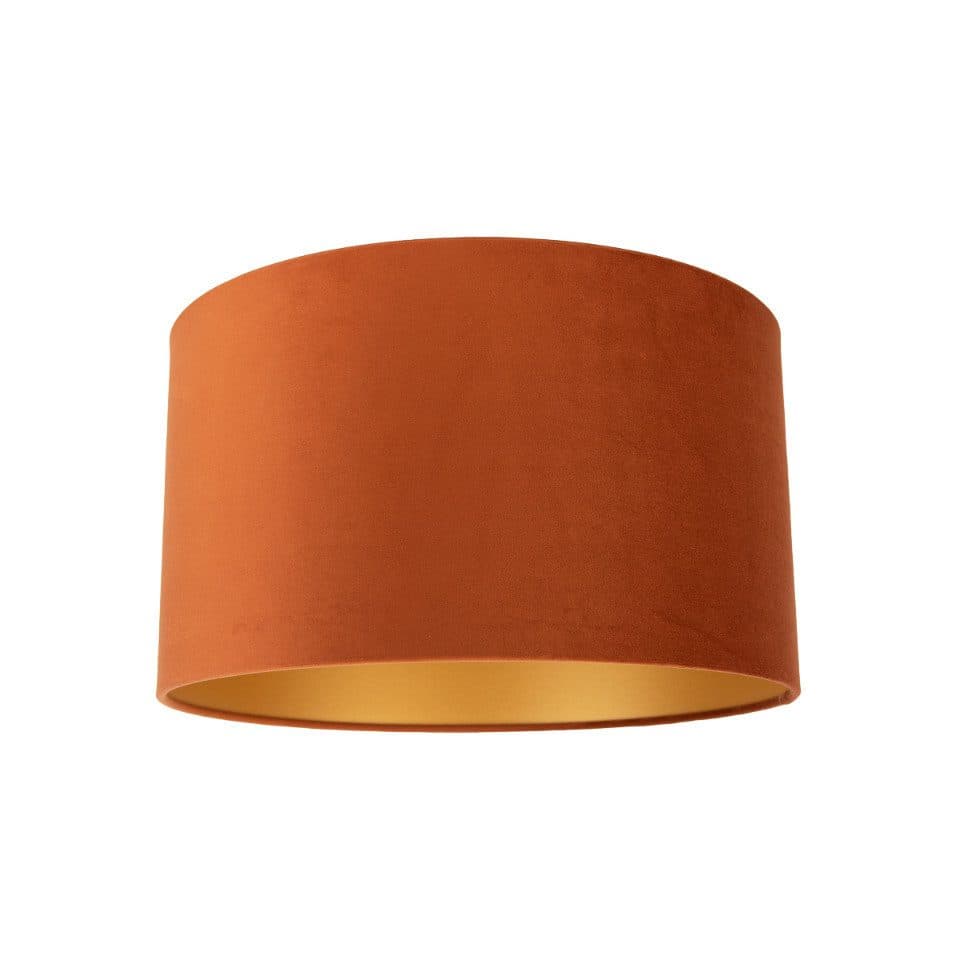 QAZQA Lampenschirm Cilinder Orange Gold Stoff - Bild 2