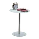 relaxdays Beistelltisch Glas Edelstahl Weiß Modern Bild 2