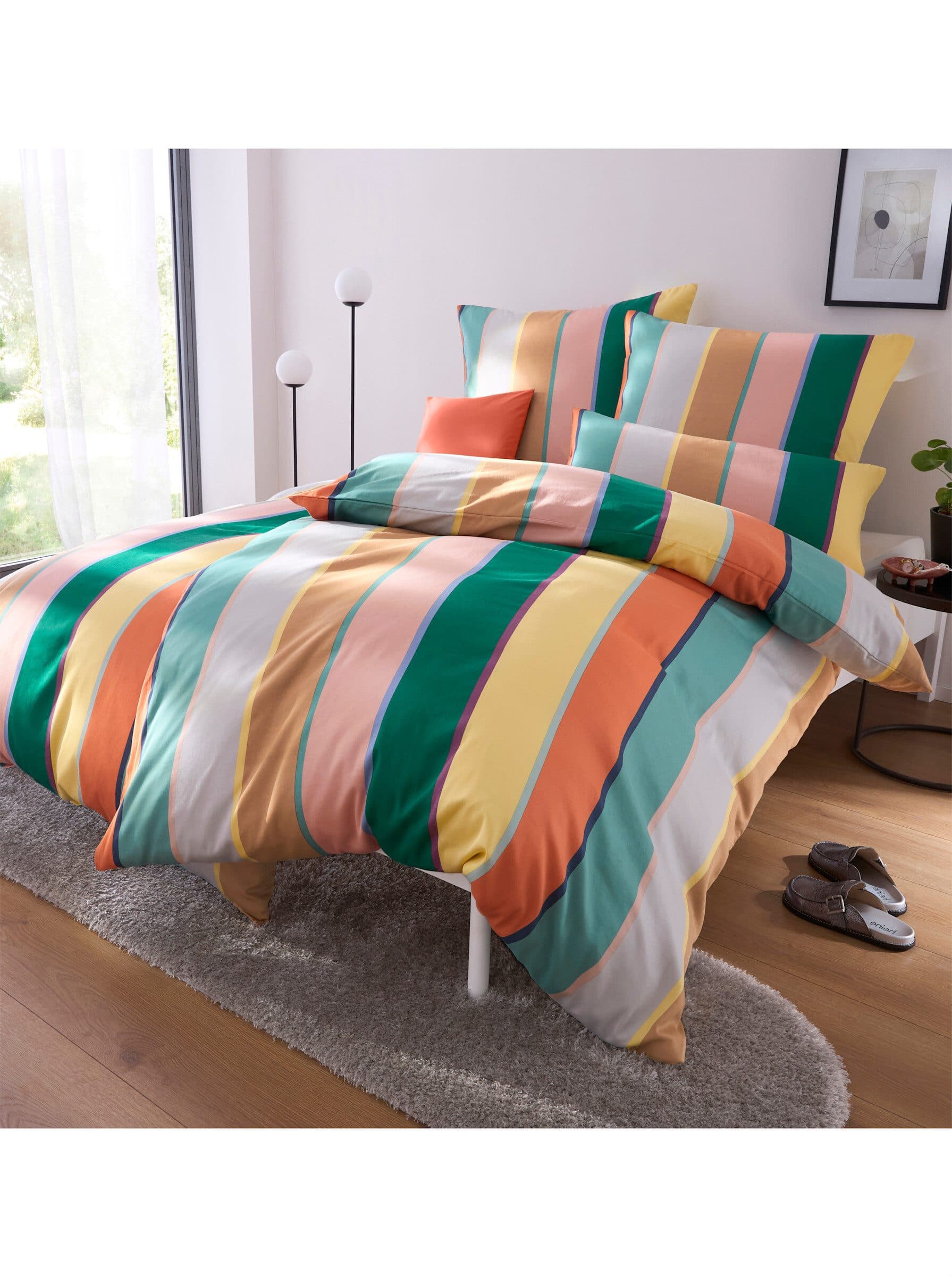 heine Bettwäsche Mako-Satin 2-teilig Streifen-Print - Bild 2
