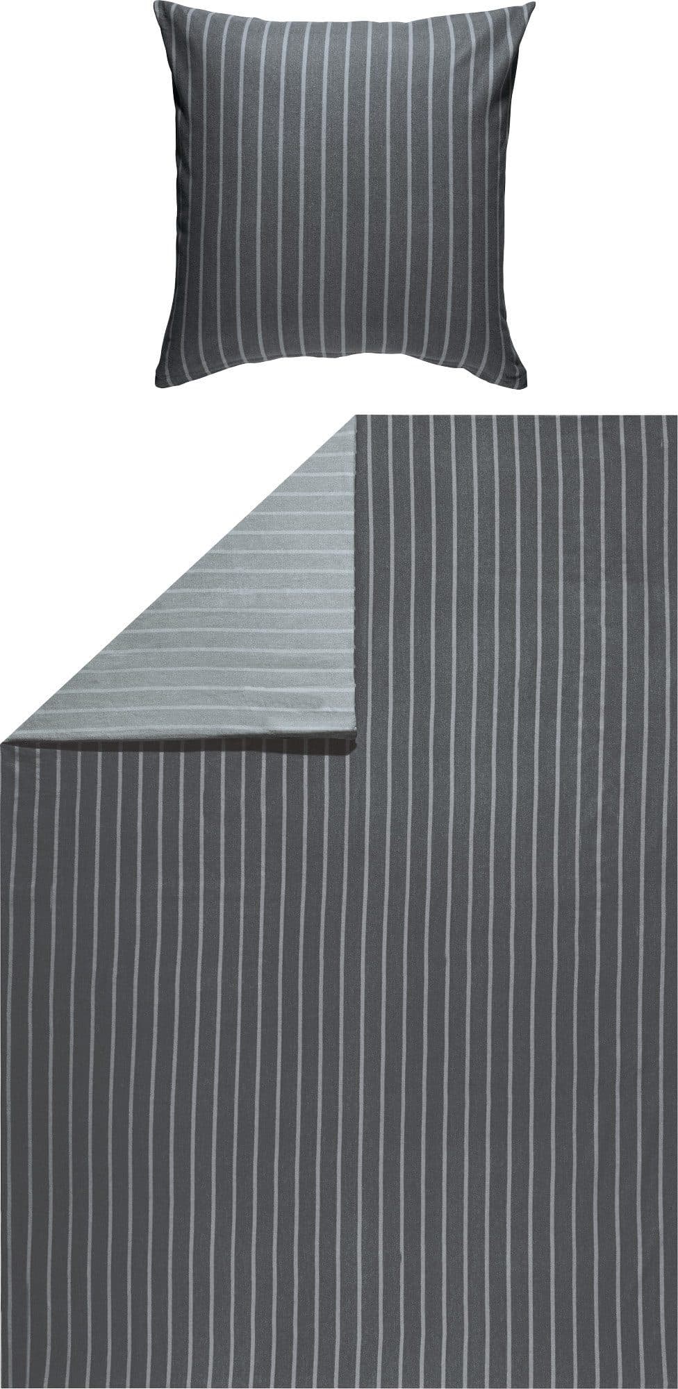 LOOKS by Wolfgang Joop Bettwäsche Mako-Satin Streifen Grau/Silber - Bild 2