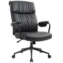 IWMH Bürostuhl Ergonomischer Chefsessel Retro PU-Leder Schwarz Bild 2